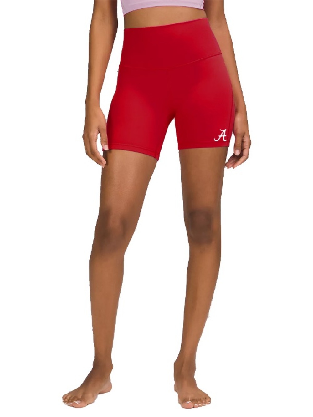 lululemon athletica Red High-Rise Athletic Bike Shorts